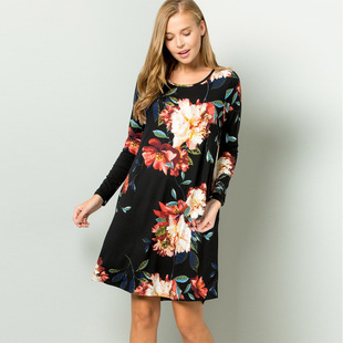 Autumn and winter new women's clothing 2025 fashion casual printed dress