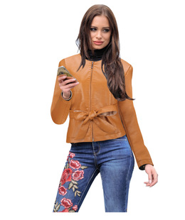 2025 Autumn Small Leather Women's Short Jacket Slim Women's Leather PU Jacket