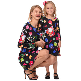 Fall / Winter 2025 New Women's Christmas Print Long Sleeve Dress