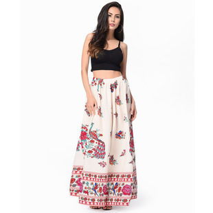 2025 spring and summer new bohemian chiffon skirt chiffon print dress