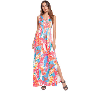 2025 summer beach slit dress print dress