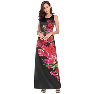 New Women's Sling V-Neck Long Dress Sequin Evening Dress