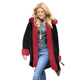 2025 autumn and winter new warm long thick hooded coat cotton coat