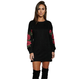 2025 autumn and winter new loose embroidery flowers long-sleeved sweater sweater jacket women's jacket